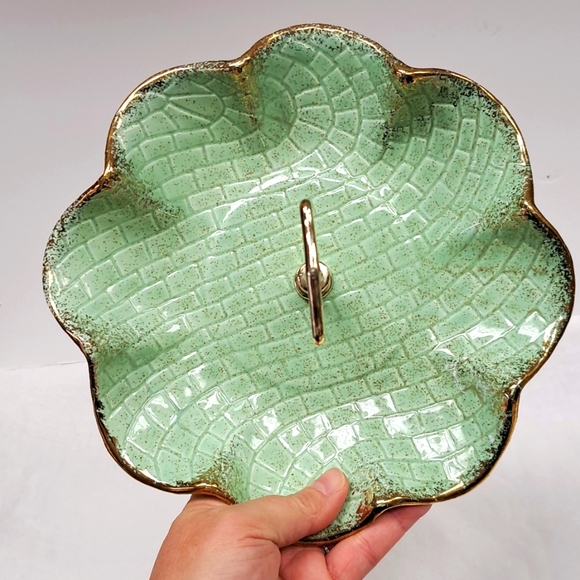 Mid Century Modern California Pottery tidbit / sandwich tray - Picture 4 of 7